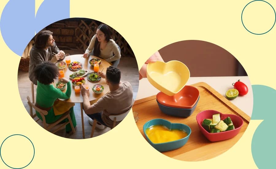 eco-friendly plates and bowls